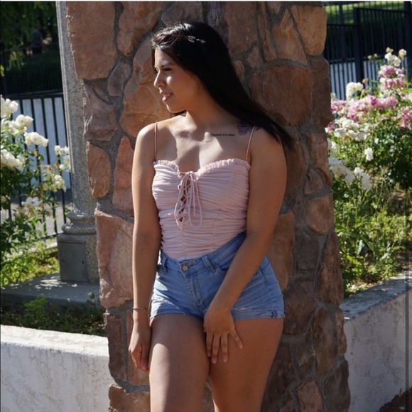 Pink Ruched Bodysuit - Picture 2 of 3